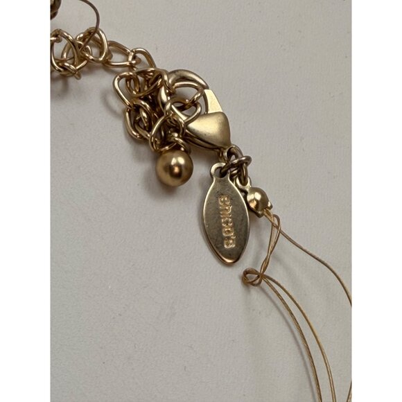 Chicos Gold & Blue Beaded Multi-Strand Necklace With Adjustable Clasp - Picture 3 of 6